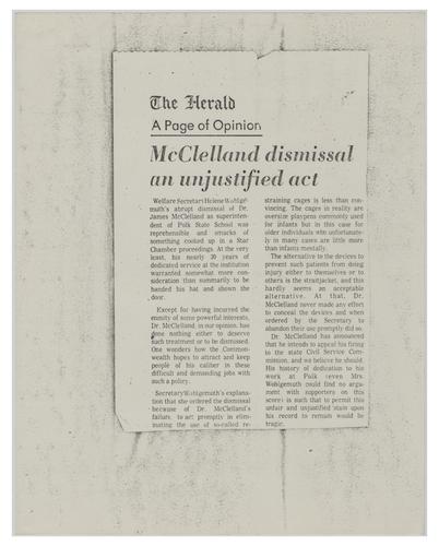 "McClelland Dismissal an Unjustified Act" Article
