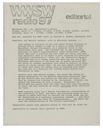Broadcast Opinion of Charles H. Warner Transcript