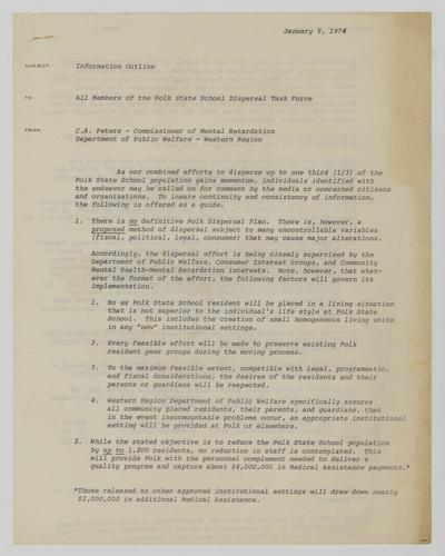Polk Dispersal Plan Outline