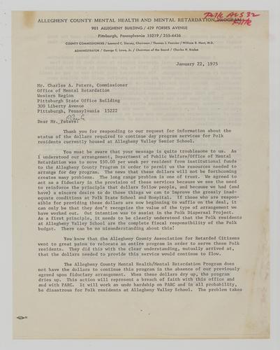 Letter from Kenneth Winograd to Charles Peters
