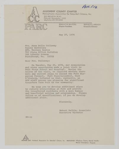 Letter from Bob Nelkin to Anna Belle Calloway (2)