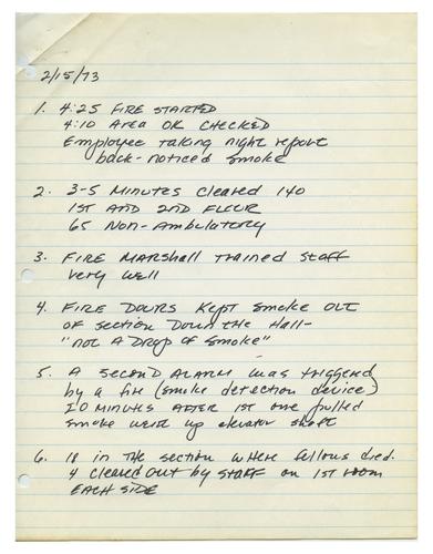 Notes on Cresson State School Fire