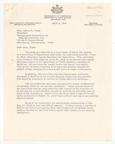 William Beach Letter