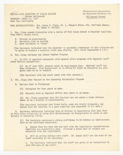 Meeting with Helene Wohlgemuth