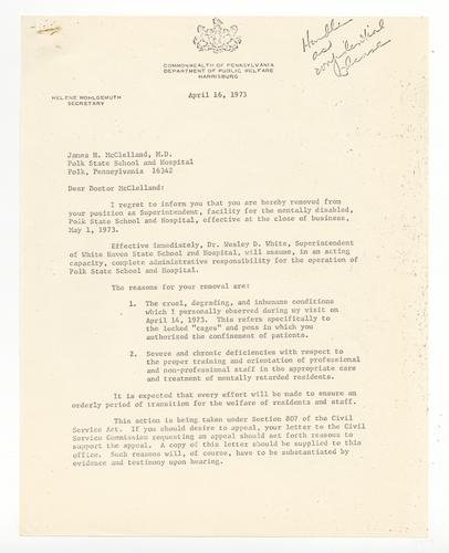 James McClelland Termination Papers