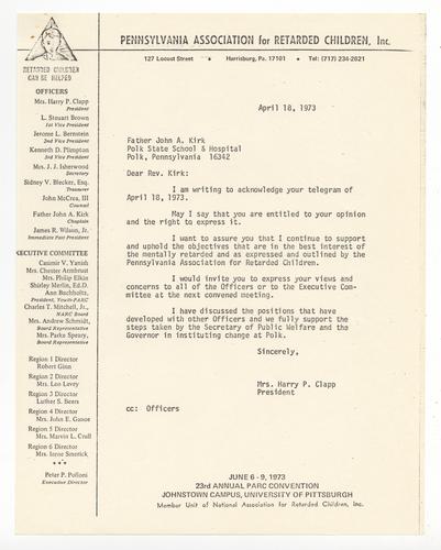 Letter to Father John Kirk