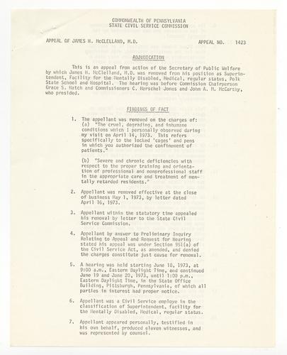 Dr. James McClelland Appeal