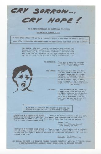 "Cry Sorrow, Cry Hope" Flyer