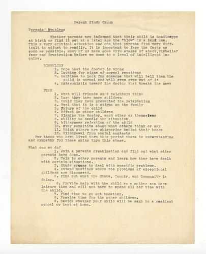 Parent Study Group Information Sheet