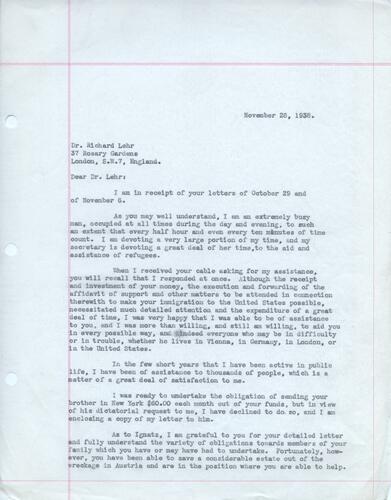 Letter from Henry Ellenbogen to Richard Lehr (1)