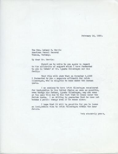 Letter from Henry Ellenbogen to Leland Morris (2)