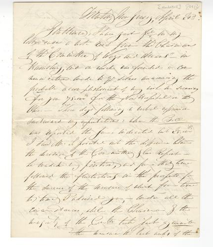 Letter from Dorothea Dix to hospital administrators for Department of the Insane in the Western Pennsylvania Hospital of Pittsburgh