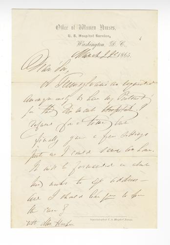 Letter from Dorothea Dix