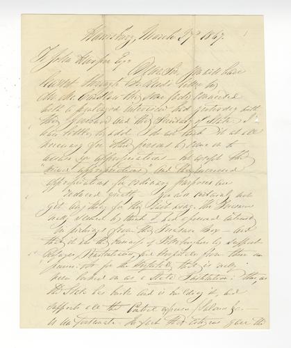 Letter from Dorothea Dix to John Harper