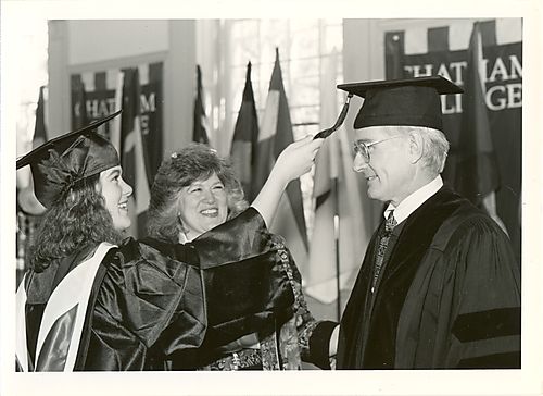 Mayor Tom Murphy celebrates honorary degree with his wife and daughter