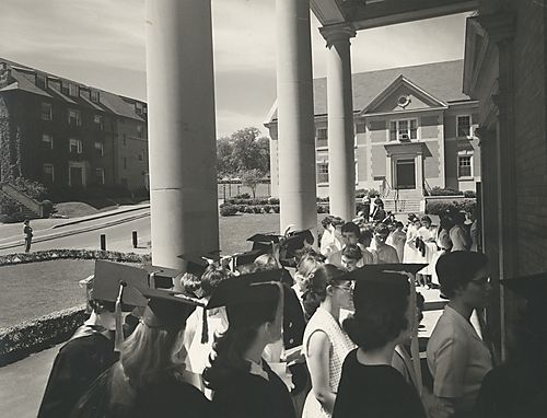 Students outside the Chapel