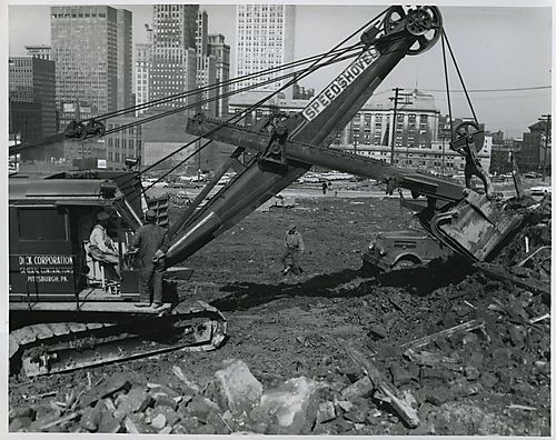  Construction crew with bulldozer 