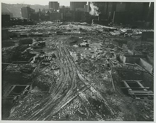 Civic Arena construction site, facing downtown (2)