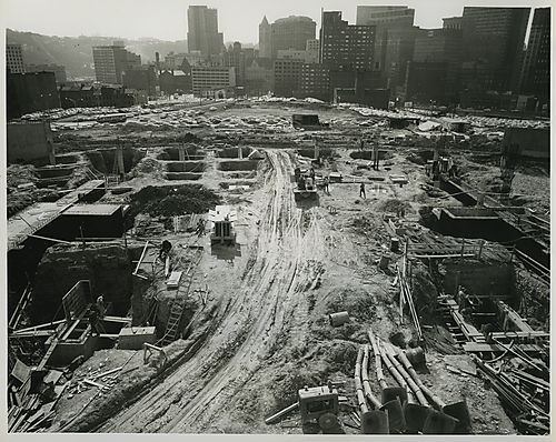 Civic Arena construction site, facing downtown (3)