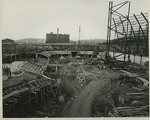 Construction of Civic Arena's dome and interior