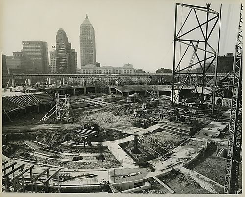 Civic Arena's interior under construction