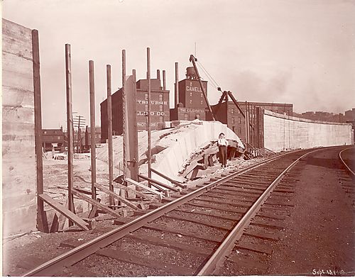 Worker posing on bridge