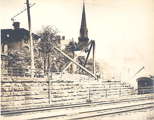 Demolition of Retaining wall on Stockton Avenue.