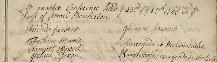 Conference between the Six Nations and the Quakers Minutes