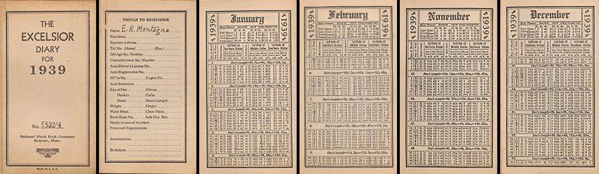 Edward Rocco (E.R.) Montagna Diary