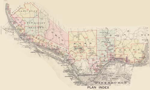 1906 Northern Vicinity of Pittsburgh bordering the Allegheny and the Ohio